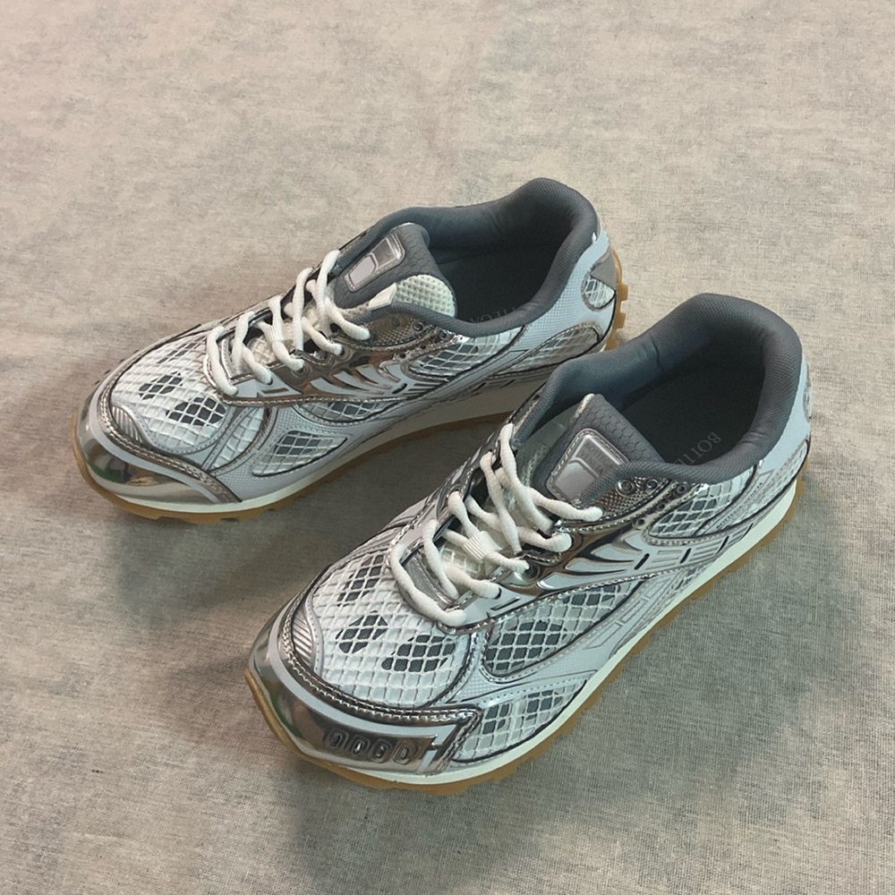 Bottega Veneta Orbit Unisex Silver Sneakers